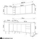 Ver imagem 4 de Armário de Cozinha Modulado de Canto Direito 4 Peças Cp40 Balcão sem Tampo Castanho/cinza - Lumil Lu