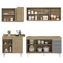 Ver imagem 6 de Armário de Cozinha Modulado de Canto Direito 4 Peças Cp40 Balcão sem Tampo Castanho/cinza - Lumil Lu