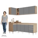 Ver imagem 5 de Armário de Cozinha Modulado de Canto Direito 4 Peças Cp40 Balcão sem Tampo Castanho/cinza - Lumil Lu