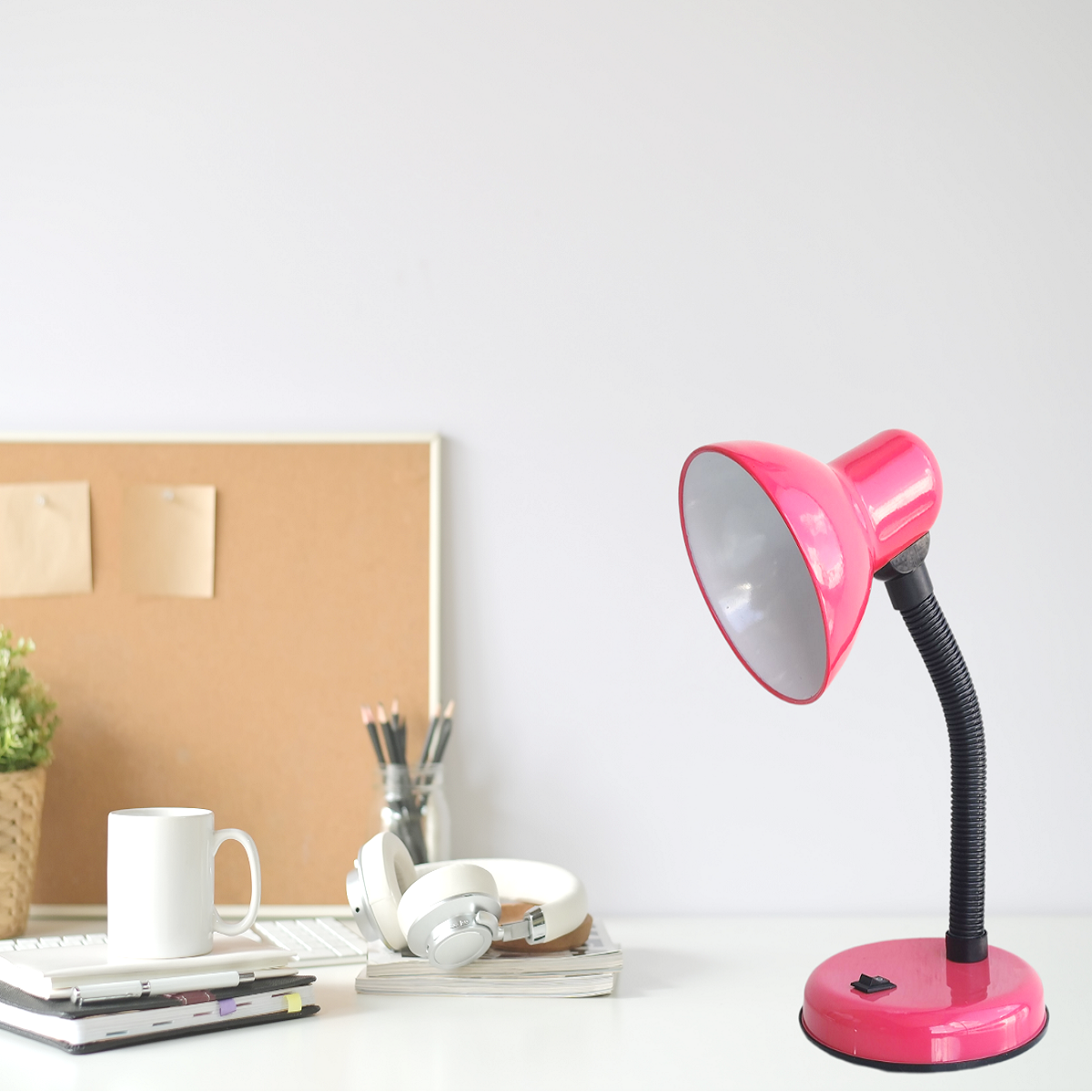 Ver imagem 2 de Luminária Mesa Abajur 35cm Articulada Flexível Pt-06: Rosa