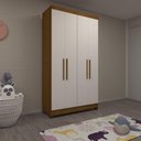 Ver imagem 1 de Guarda Roupa Casal 4 Portas C/Pés Gênova Freijó C/Areia
