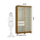 Ver imagem 3 de Guarda Roupa Casal 4 Portas C/Pés Gênova Freijó C/Areia