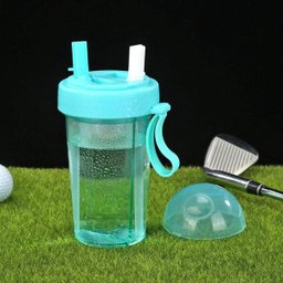 Garrafa De Canudo Duplo 2 Compartimento Com Tampa 2 Em 1 Azul - 8