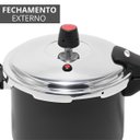 Ver imagem 5 de Panela de Pressão 4,5 Litros Antiaderente Fechamento Externo + Descanso Redondo + Concha de Silicone
