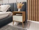 Ver imagem 2 de Mesa De Cabeceira Cancun Naturalle/Off White – Bechara Móveis