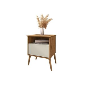 Mesa De Cabeceira Cancun Naturalle/Off White – Bechara Móveis