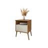 Mesa De Cabeceira Cancun Naturalle/Off White – Bechara Móveis - 1