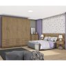 Quarto de Casal Completo com Cômoda, Cabeceira e Guarda-Roupa Lara - 1