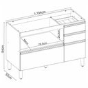 Ver imagem 7 de Balcão Pia Proença 120cm 1 Porta e 4 Gavetas Nogueira Touch/nude Prime Tx sem Tampo - Demartêz