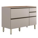 Ver imagem 1 de Balcão Pia Proença 120cm 1 Porta e 4 Gavetas Nogueira Touch/nude Prime Tx sem Tampo - Demartêz