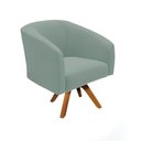 Ver mais imagens de Poltrona Decorativa Kit 2 Stella Base de Madeira Giratória Mm30 Veludo Cotelê Menta D03 - D’Rossi