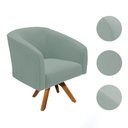 Ver imagem 4 de Poltrona Decorativa Kit 2 Stella Base de Madeira Giratória Mm30 Veludo Cotelê Menta D03 - D’Rossi