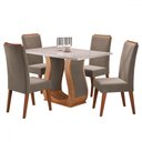 Ver imagem 2 de Mesa de Jantar 4 Lugares Universe com Vidro Mel/perola/off White - Viero Móveis
