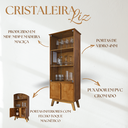 Ver imagem 3 de Cristaleira Liz 4 Portas Vidro Moderna Sala de Jantar Mdf Led Embutido Cozinha Madeira Buffet Mdp:na