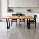 Ver imagem 2 de Mesa Jantar Madeira Maciça Borda Orgânica Tampo Único 2x0,97