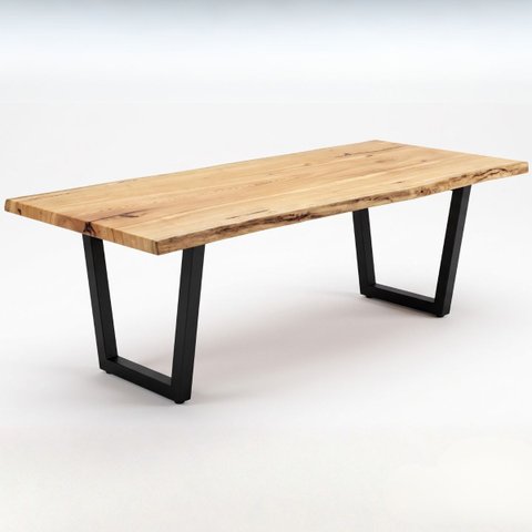 Mesa Jantar Madeira Maciça Borda Orgânica Tampo Único 2x0,97