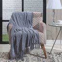 Ver imagem 1 de Manta P/ Sofá - Boras Chenille - 2 Lugares - 1,70m X 1,25m - Cinza - Niazitex Dohler