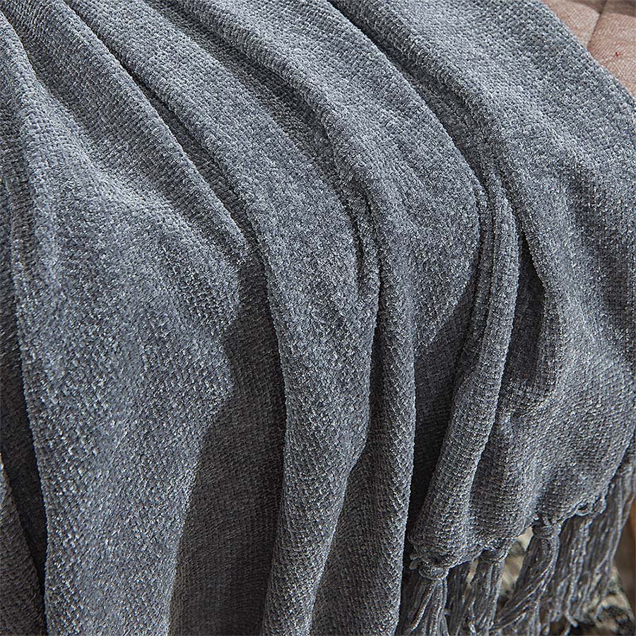 Manta P/ Sofá - Boras Chenille - 2 Lugares - 1,70m X 1,25m - Cinza - Niazitex Dohler - 2