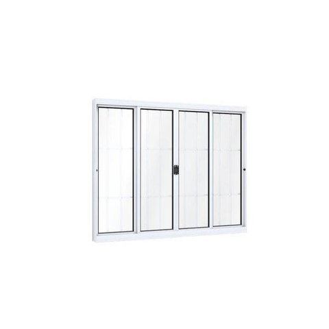 Janela de Aluminío Correr 100x200cm 4 Folhas com Vidro Lucasa Ideale Branco