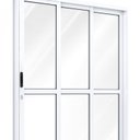 Ver imagem 3 de Porta de Aluminío de Correr 213x150cm 3 Folhas com Divisão e Vidro Riobras