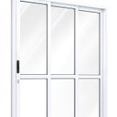 Ver imagem 3 de Porta de Aluminío de Correr 213x150cm 3 Folhas com Divisão e Vidro Riobras
