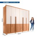 Ver imagem 4 de Guarda Roupa Casal 6 Portas 6 Gavetas Suburban Gold 100% MDF Espresso Móveis Marrom/Freijo/Off White