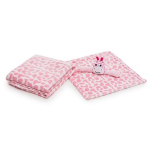 Kit Cobertor e Naninha Manta Bebê Infantil Menino Menina Antialérgico:rosa