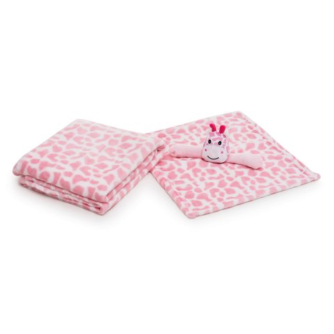 Kit Cobertor e Naninha Manta Bebê Infantil Menino Menina Antialérgico:rosa