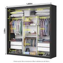 Ver imagem 3 de Guarda-roupa Casal Melissa com 4 Gavetas Super Glass Carioca Móveis