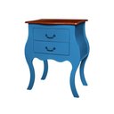 Ver imagem 1 de Cômoda Bombê Antique Estreita 2 Gavetas Laca Azul