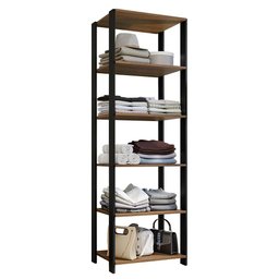 Guarda-roupa Closet Modulado Valencia 59cm Rustic/preto Madesa - 10