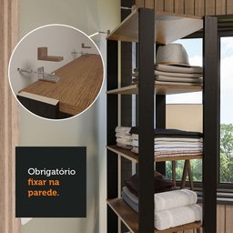 Guarda-roupa Closet Modulado Valencia 59cm Rustic/preto Madesa - 7
