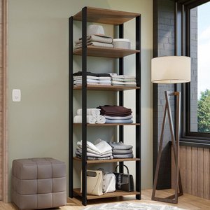 Guarda-roupa Closet Modulado Valencia 59cm Rustic/preto Madesa
