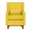 Ver imagem 5 de Poltrona c/ Puff Balanço Amamentação Aurora Suede Amarelo