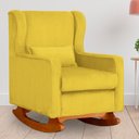 Ver imagem 2 de Poltrona c/ Puff Balanço Amamentação Aurora Suede Amarelo