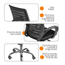 Ver imagem 6 de Kit 2 Cadeiras de Escritório Secretaria Diretor Roma Ergonômica