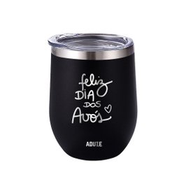 Copo Térmico Aduze Cuia Classic Feliz Dia Dos Avós 300ml - Preto - 1
