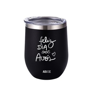 Copo Térmico Aduze Cuia Classic Feliz Dia Dos Avós 300ml - Preto