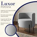 Ver imagem 3 de Poltrona Luxor em Linho Pés Altos Encosto Curvo Assento Fixo para Sala Moderna Premium Luxo - Cinza