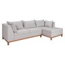 Sofá Malta com Chaise Linho Fixo Império Estofados - 2