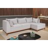 Sofá Malta com Chaise Linho Fixo Império Estofados - 1