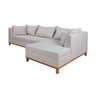 Sofá Malta com Chaise Linho Fixo Império Estofados - 4