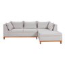 Sofá Malta com Chaise Linho Fixo Império Estofados - 3