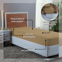 Ver imagem 3 de Lençol 400 Fios Solteiro com Elástico Hotel Pousada Tecido Acetinado:avela