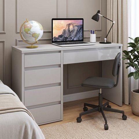 Mesa Escrivaninha 5 Gavetas 136CMX81CMX45CM 100% MDF