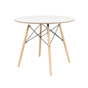 Ver mais imagens de Kit Mesa Redonda Eames 90cm Branca + 4 Cadeiras Kayla Wood Brancas