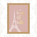 Ver imagem 1 de Quadro Moldura Dourada Torre Eiffel 24x18cm:com Vidro