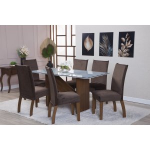 Kit de Capas de Cadeira Estofada 4 Lugares Suede Aveludado Mesa de Jantar Protege Muda a Decoração:m