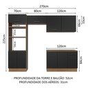 Ver imagem 4 de Armário de Cozinha Completa 270cm Rustic/Preto Agata Madesa 07