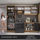 Ver imagem 6 de Armário de Cozinha Completa 270cm Rustic/Preto Agata Madesa 07